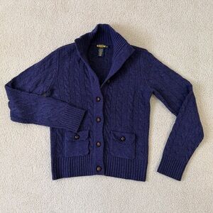 Vintage Rugby Ralph Lauren Purple Cable Knit Cardigan